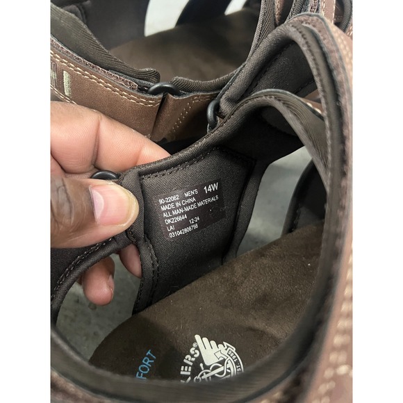 Dockers Byrd Outdoor Sport Fisherman Sandal Men's Dark Tan Leather Shoes - 14W - Picture 7 of 9